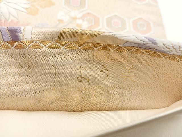 平和屋着物◎六通柄袋帯 唐織 九百錦24K金箔 しょう美 鼓花鳥文