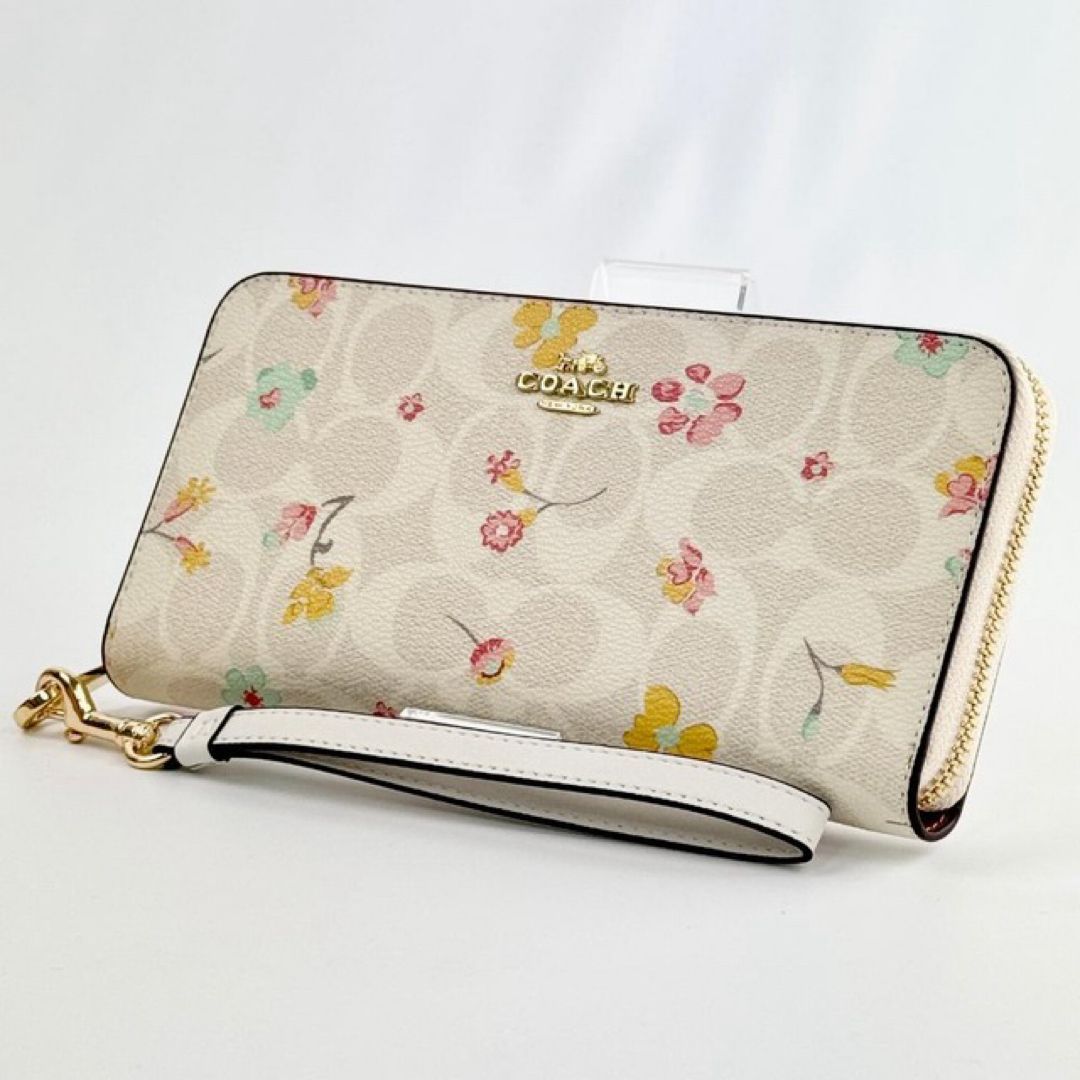 COACH】 新品 未使用 長財布 花柄 ミスティカル シグネチャー ホワイト 