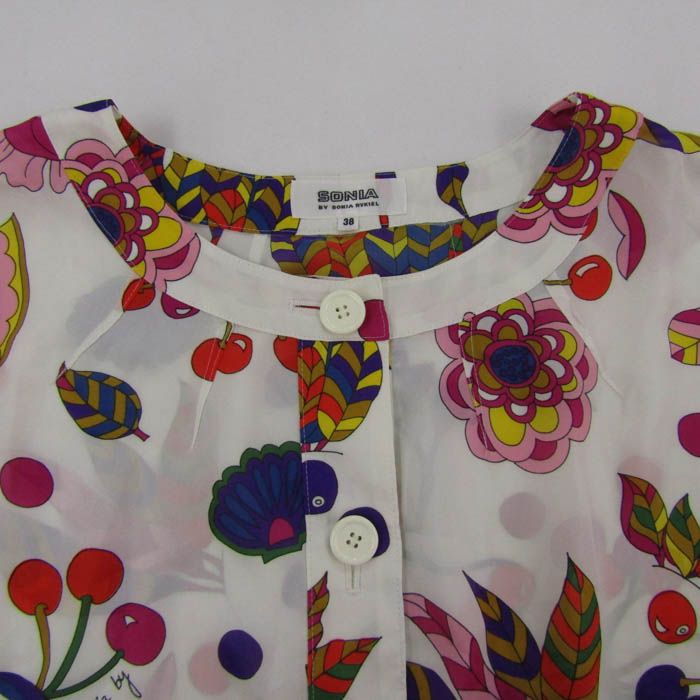 SONIA RYKIEL 花柄レースの半袖トップス 40