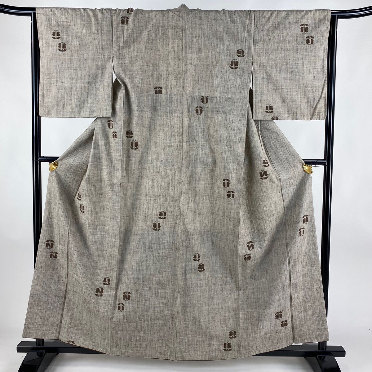 結城紬 身丈163.5cm 裄丈65cm 正絹 美品 逸品 【中古】