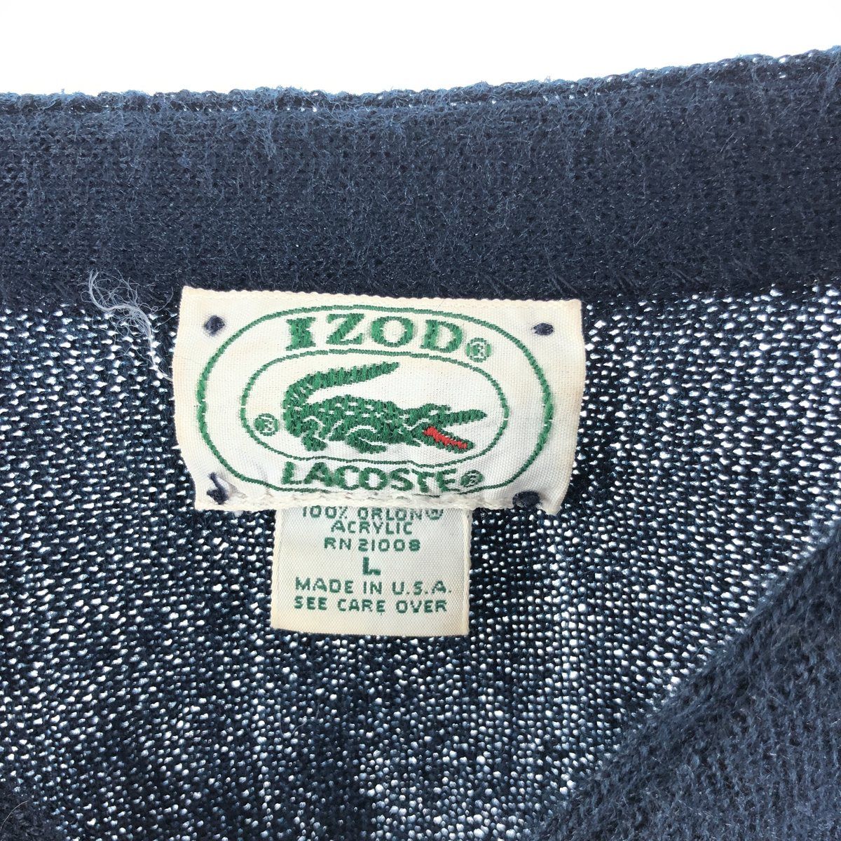 古着 80~90年代 ラコステ LACOSTE IZOD アクリルニットカーディガン