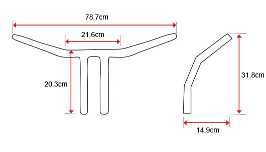 ファット Tバー ストレートライザー グロスブラック 8インチ