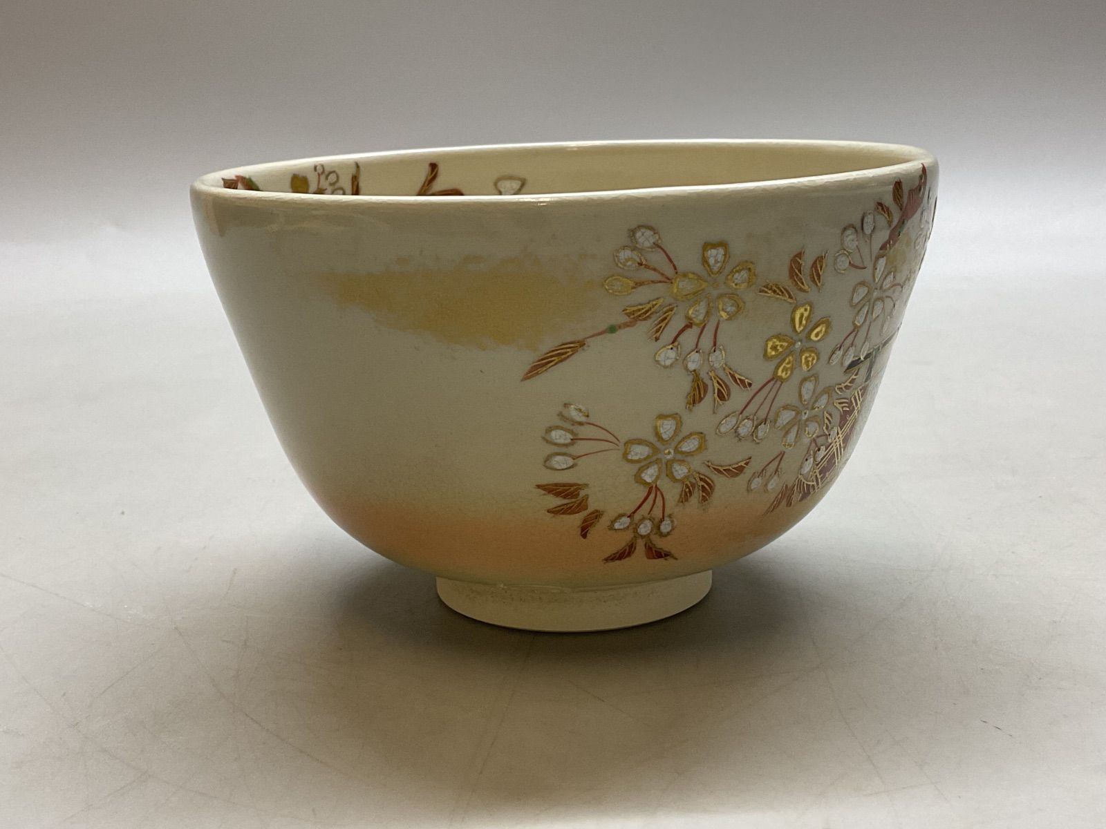 未使用 茶碗 未使用 茶道具 深山造 仁清 松毬 茶碗 金縁 陶印 共布 共