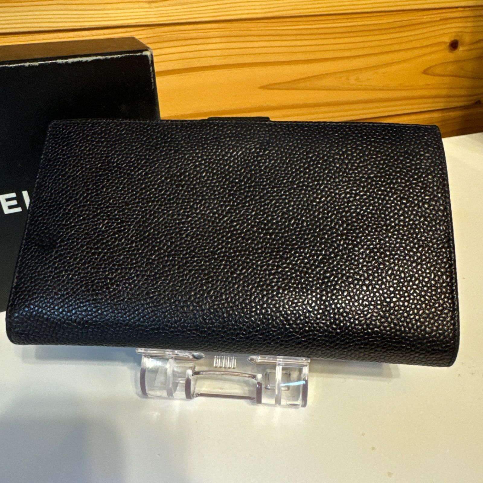 正規品・美品】シャネル キャビアスキン 二つ折り長財布 ココマーク  