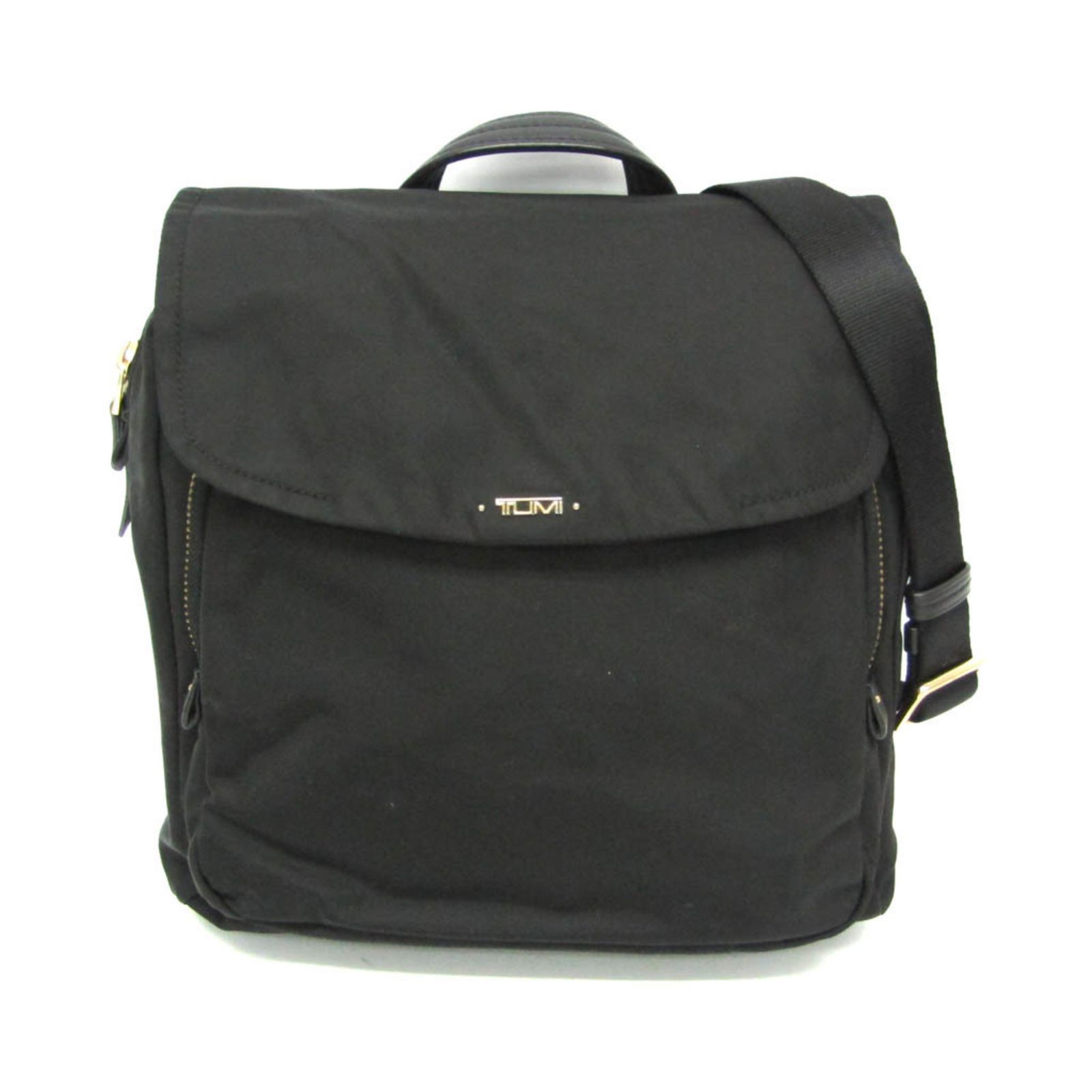 TUMI トゥミ ショルダーバッグ ナイロン レザー 黒 ブラック  チャーム付 TUMI - TUMI トゥミ ショルダーバッグ レザー×ナイロン ブラック