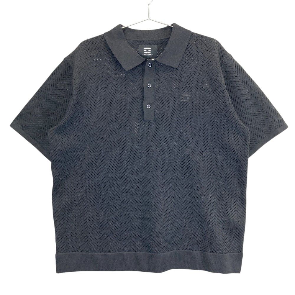 サイズ：XL FIDES GOLF フィデスゴルフ  ニット 半袖ポロシャツ  ブラック系 [240101465897] ゴルフウェア メンズ ストスト サイズ：XL FIDES GOLF フィデスゴルフ ニット 半袖ポロシャツ