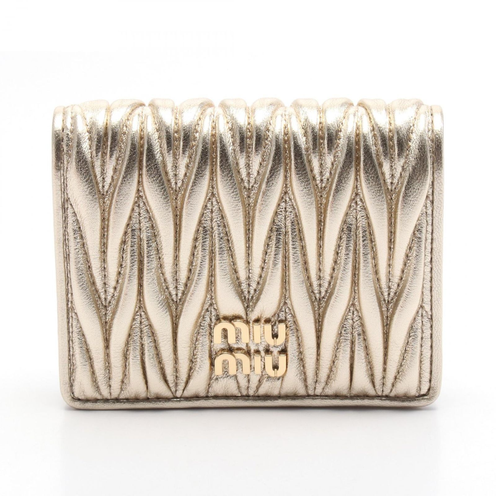 ミュウミュウ 二つ折り財布 レディース ゴールド 楽天市場】ミュウミュウ MIUMIU 二つ折り財布 コンパクト ジップ
