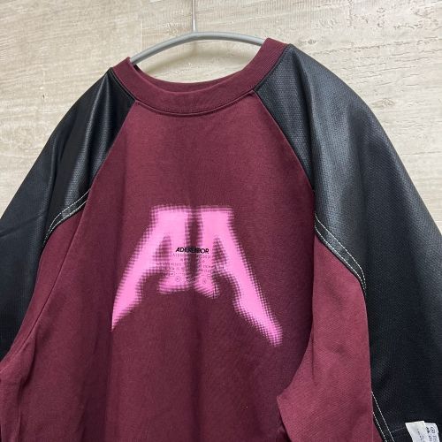 ADER ERROR アーダーエラー 24SS Nolc logo raglan T-shirt Tシャツ ワインレッド sizeM 【中目黒B09】