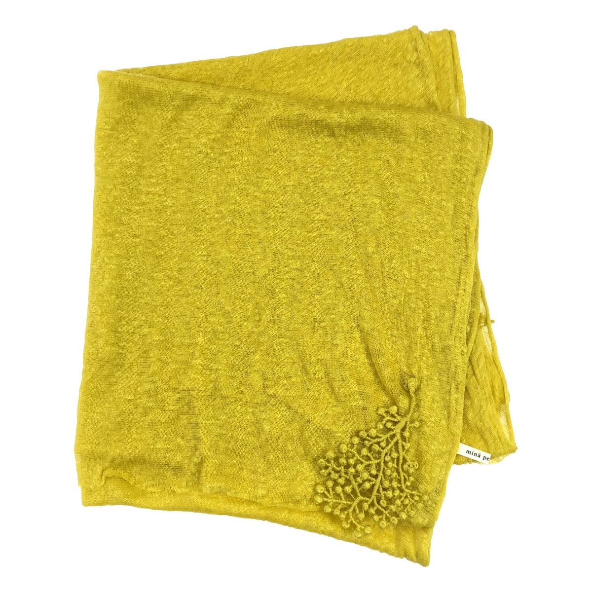 ミナペルホネン　マフラー　ストール　代官山　タンバリン 23-24AW イエロー mina perhonen / ミナペルホネン | エンブロイダリー 装飾