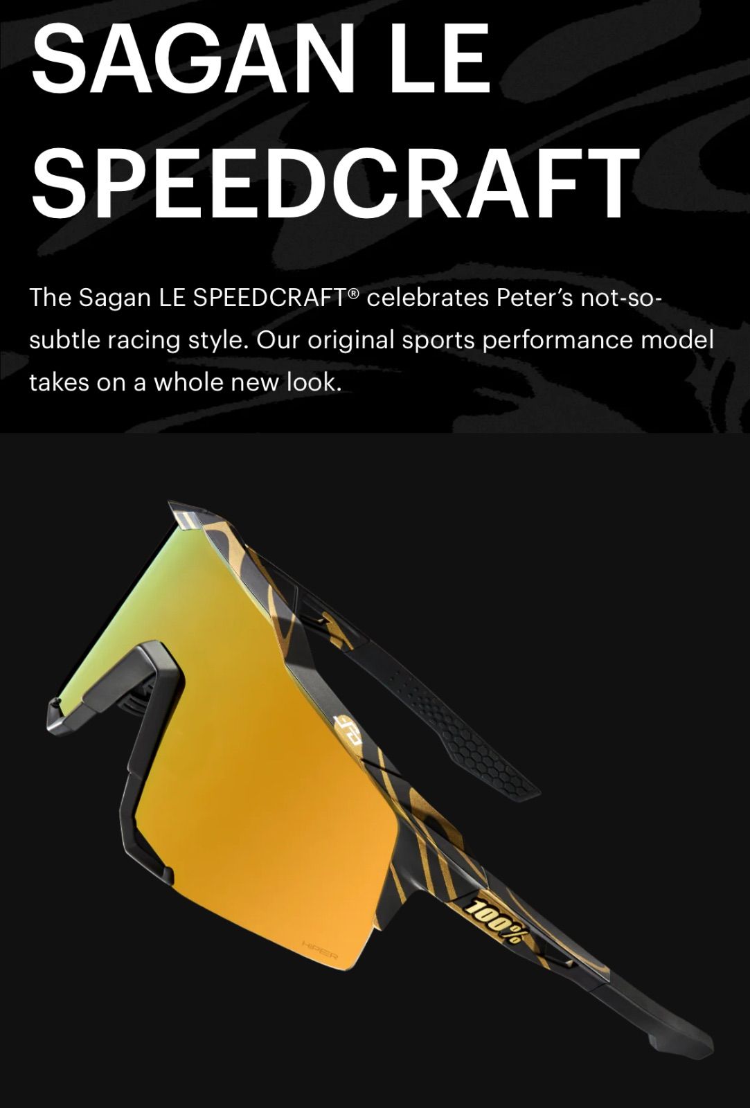 100% スピードクラフト　サガンモデル 100%のペーター・サガンモデルのサングラスが数量限定販売