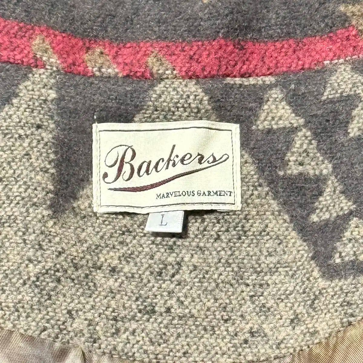 支援者 backers ネイティブ パターン トレンチ コート L