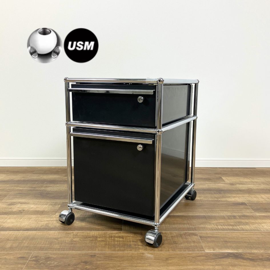 USM Haller 2段ワゴン BLACK ユーエスエム ハラー キャスター ワゴン