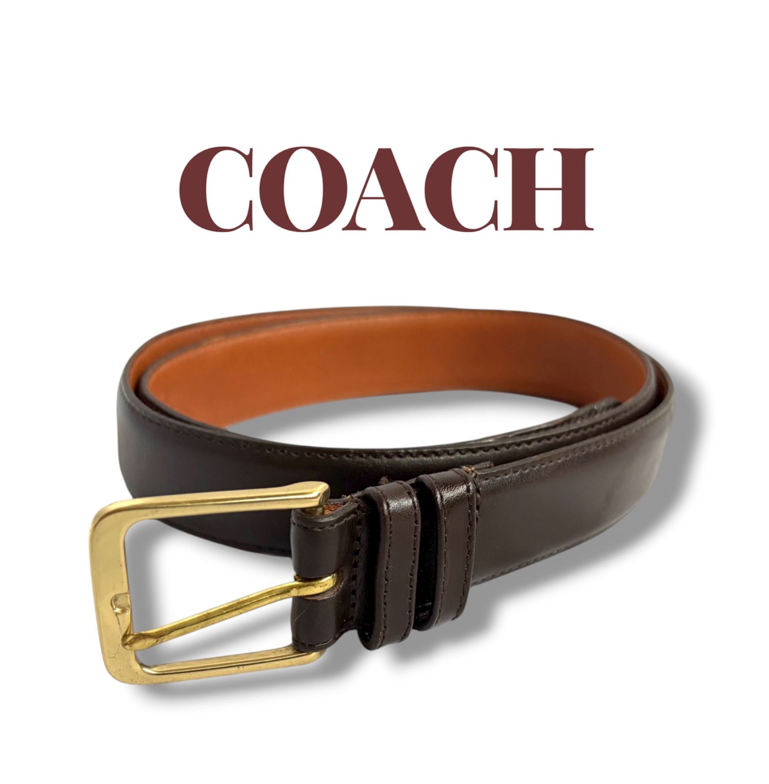 コーチ　レディース　ベルト　ブラウン COACH コーチ ブラウン レザーベルト SMALL レディースサイズ