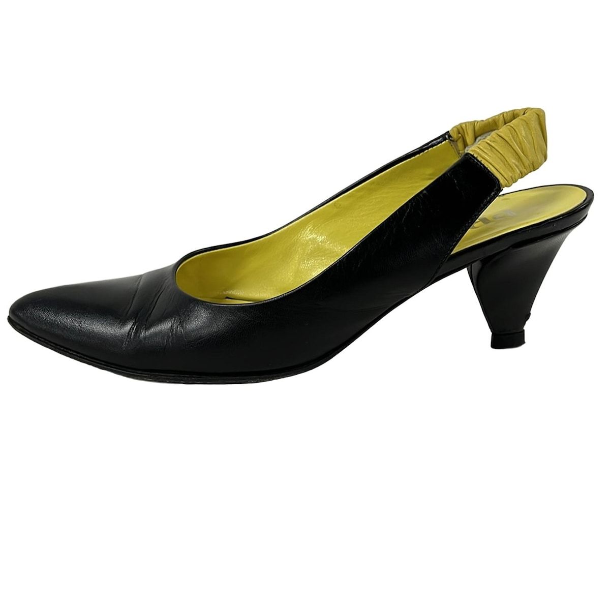 PRADA プラダ サンダル 36 レディース - 黒×イエロー レザー