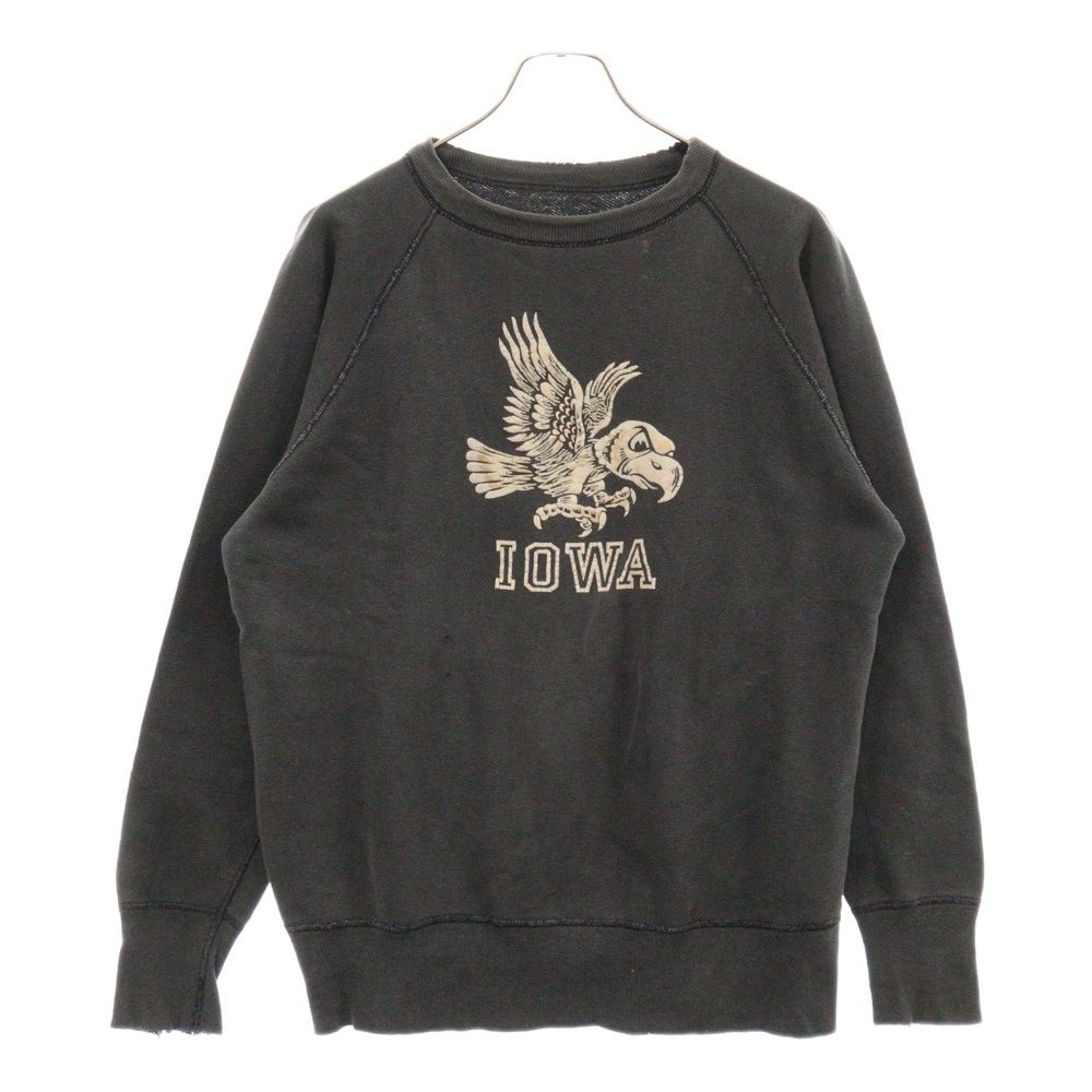 VINTAGE (ヴィンテージ) 50s～60s VINTAGE IOWA カラーフロッキー アイオワ カレッジ ヴィンテージ スウェット ブラック　トレーナー