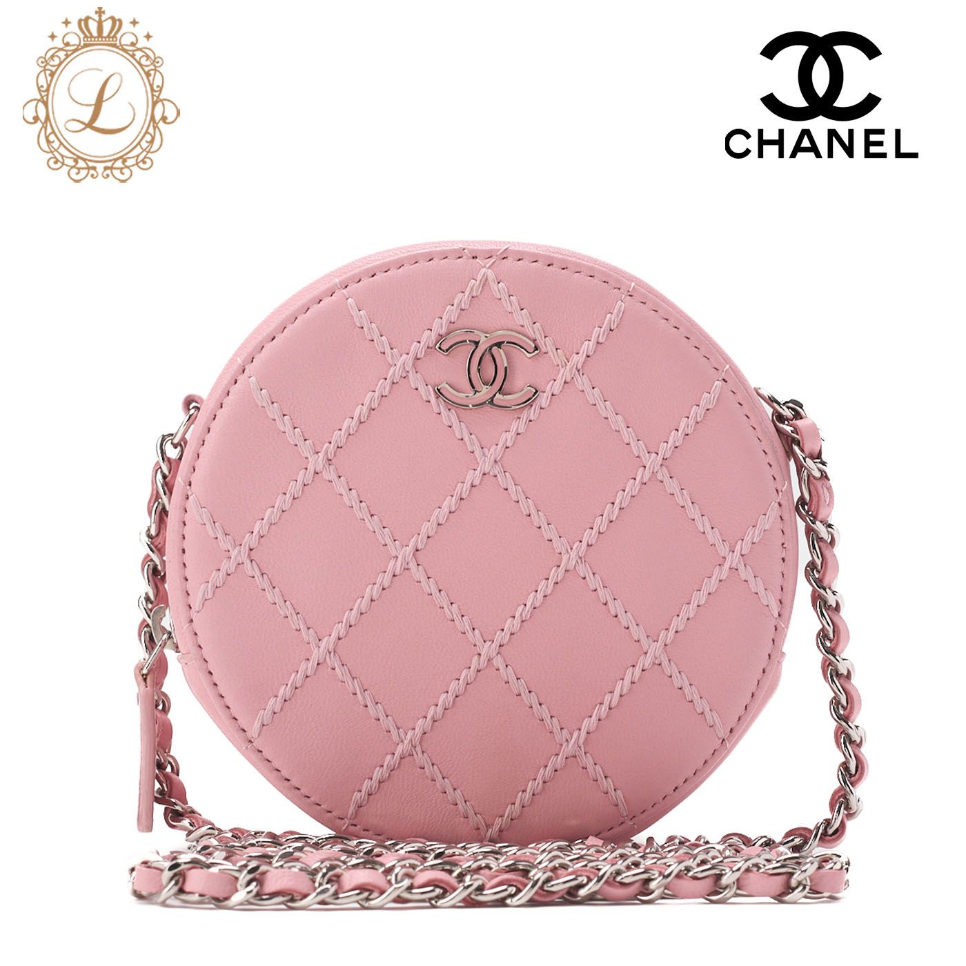 CHANEL シャネル ミニマトラッセ ココマーク ウルトラステッチ チェーンショルダー ラムスキン ピンク シルバー金具 ハイブランド 送料無料