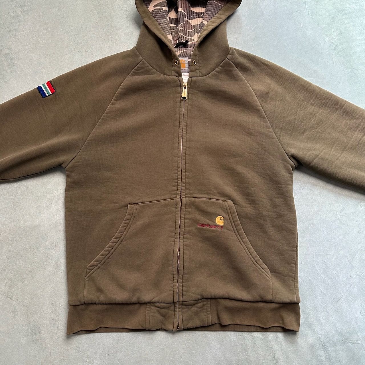 90s Carhartt ダブルフェイス 裏地ダックカモ ジップアップ コットン 