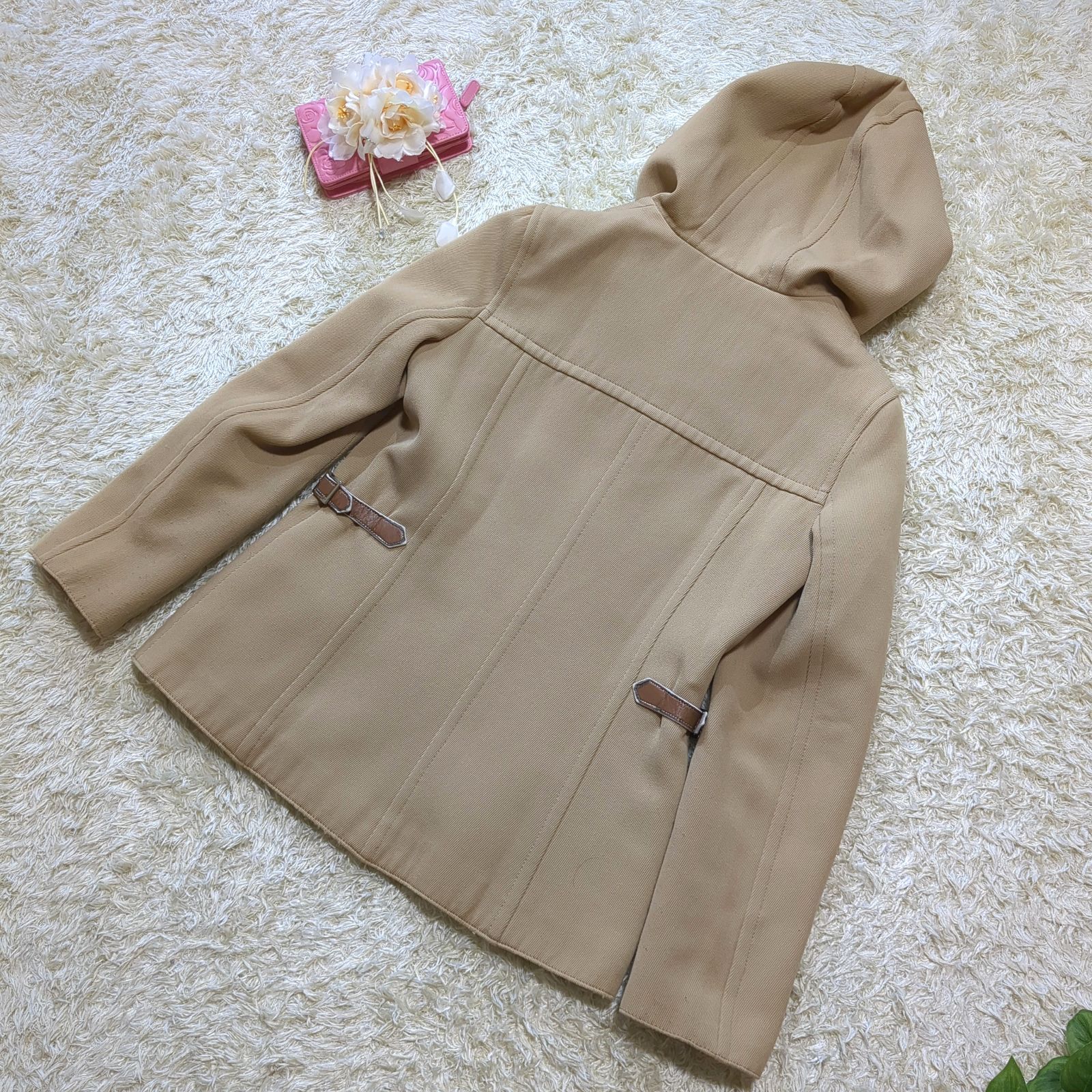 BURBERRY BLUELABEL 裏側 総ノバチェック レザーベルト 刺繍