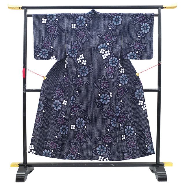 中古美品 有松鳴海絞り シボリしぼり 浴衣 綿100% サイズLLまで