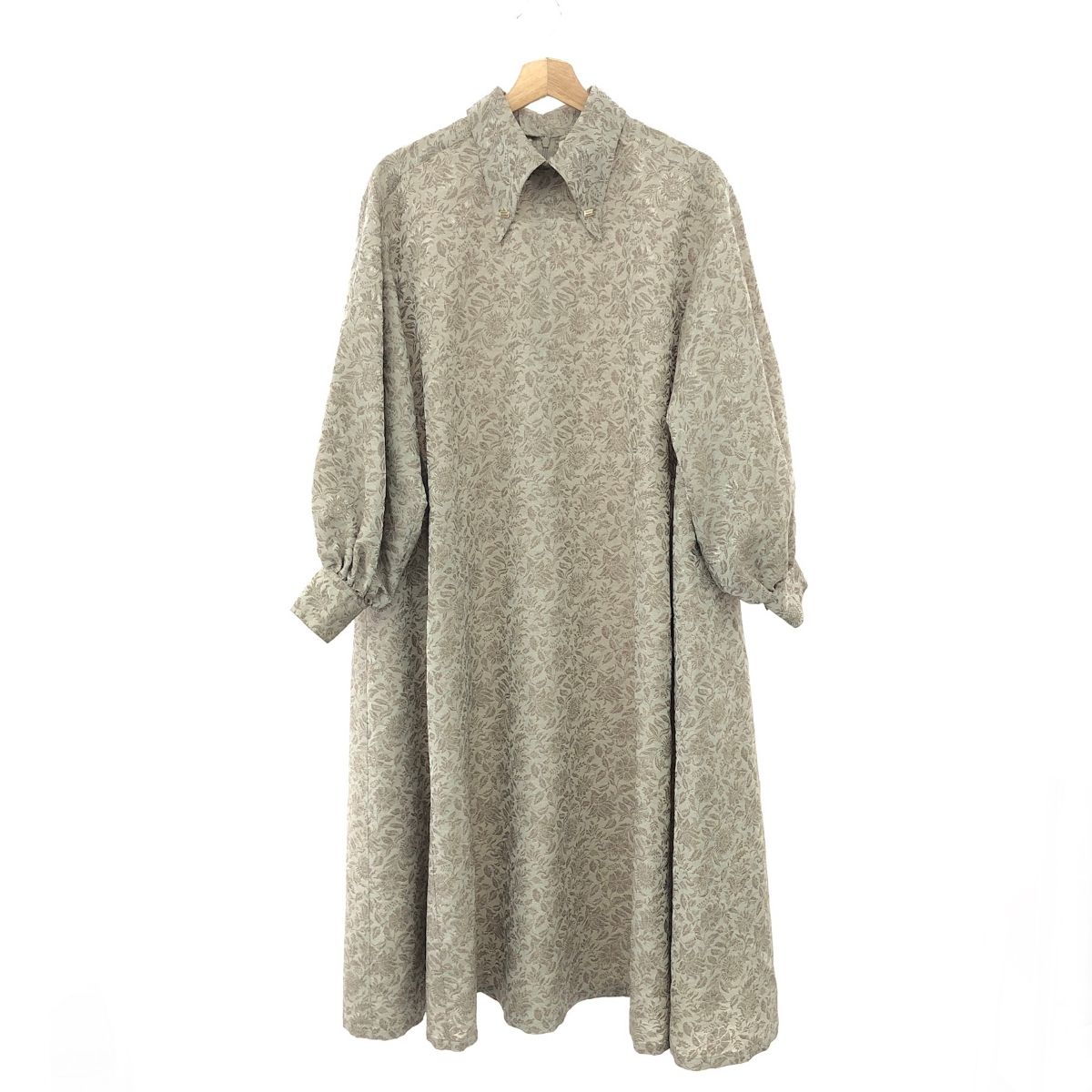 foufou フーフー ジャカードボタンダウンワンピース サイズ 1 定価￥32.800|ロング|長袖 FF231OP05 グレー レディース | 240001161878