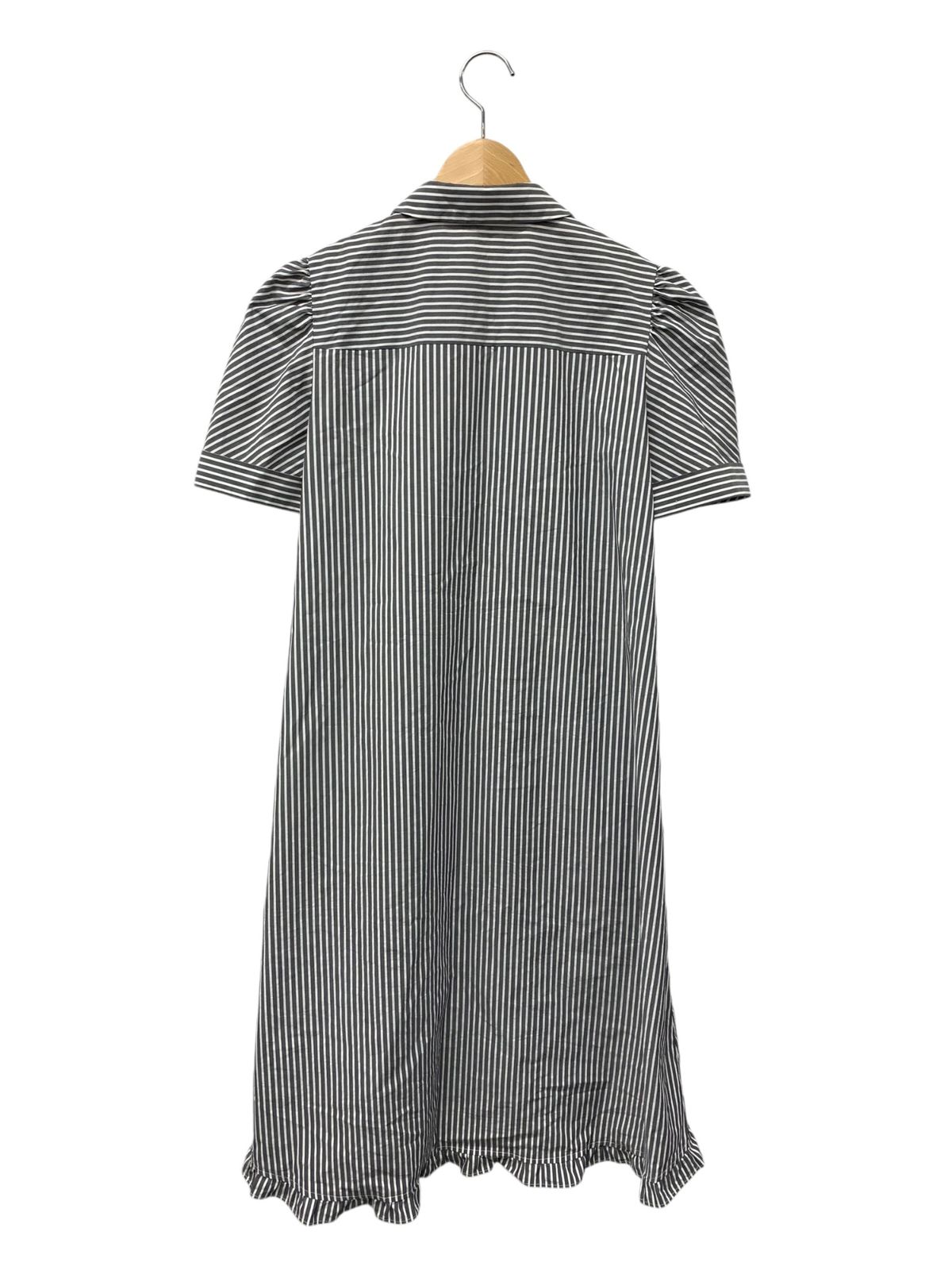 ルネ 6826940A ワンピース 36 グレー ストライプ ビジュー