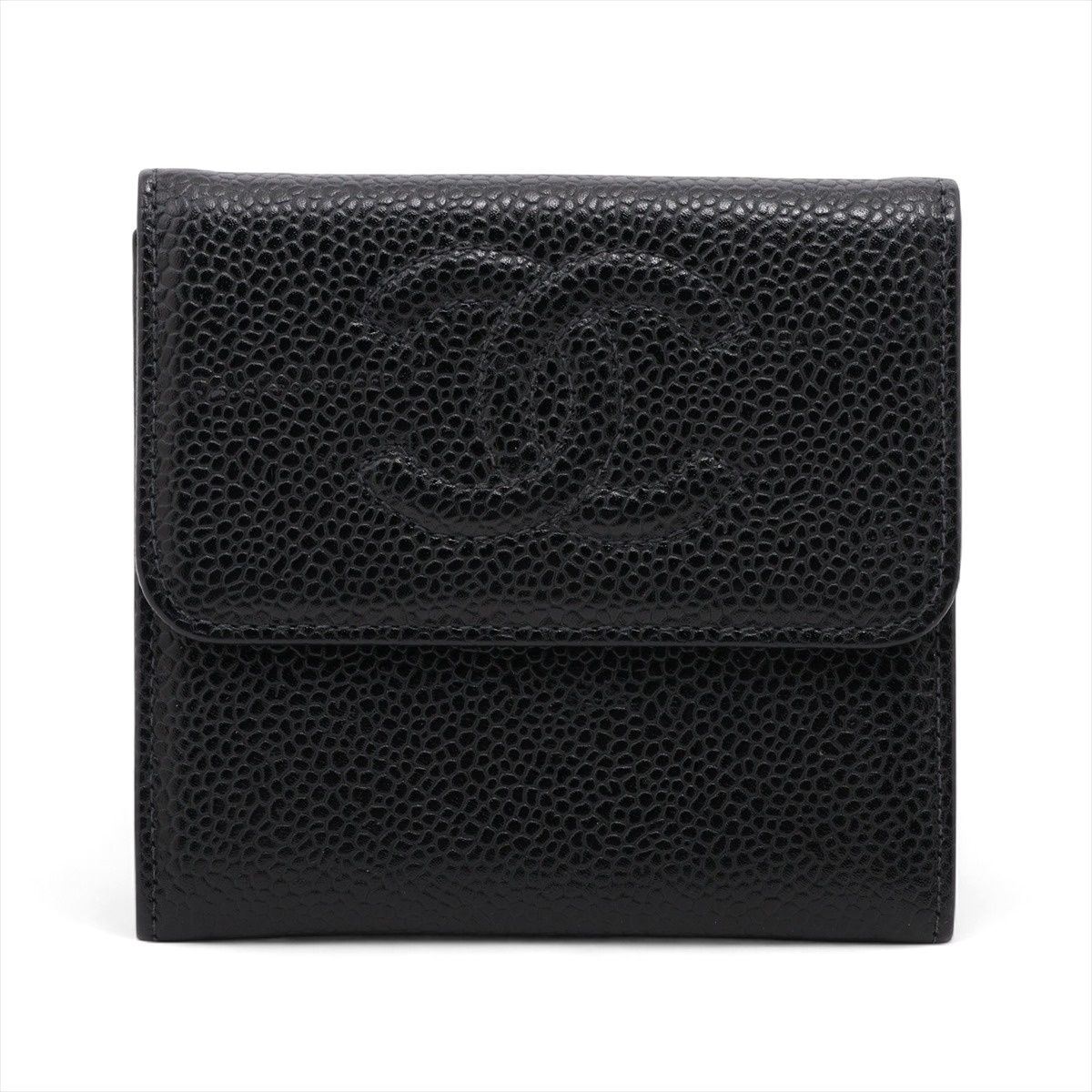 CHANEL シャネル 三つ折り財布 キャビア ココマーク コンパクト 8番台 2002-2003