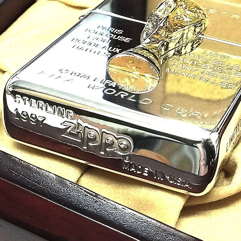 ZIPPO レアジッポ一点物 純銀スターリングシルバーFIFAワールドカップ