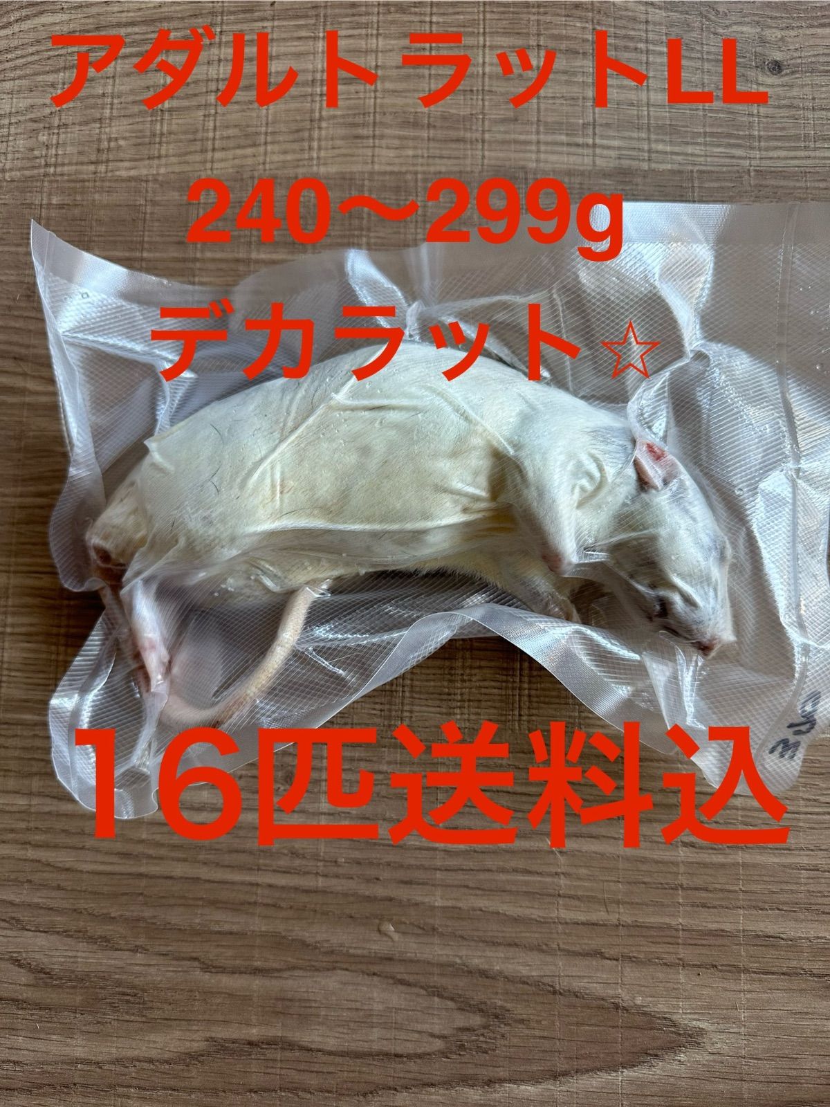 冷凍ラット16匹 アダルトLL240〜299g デカラット ︎