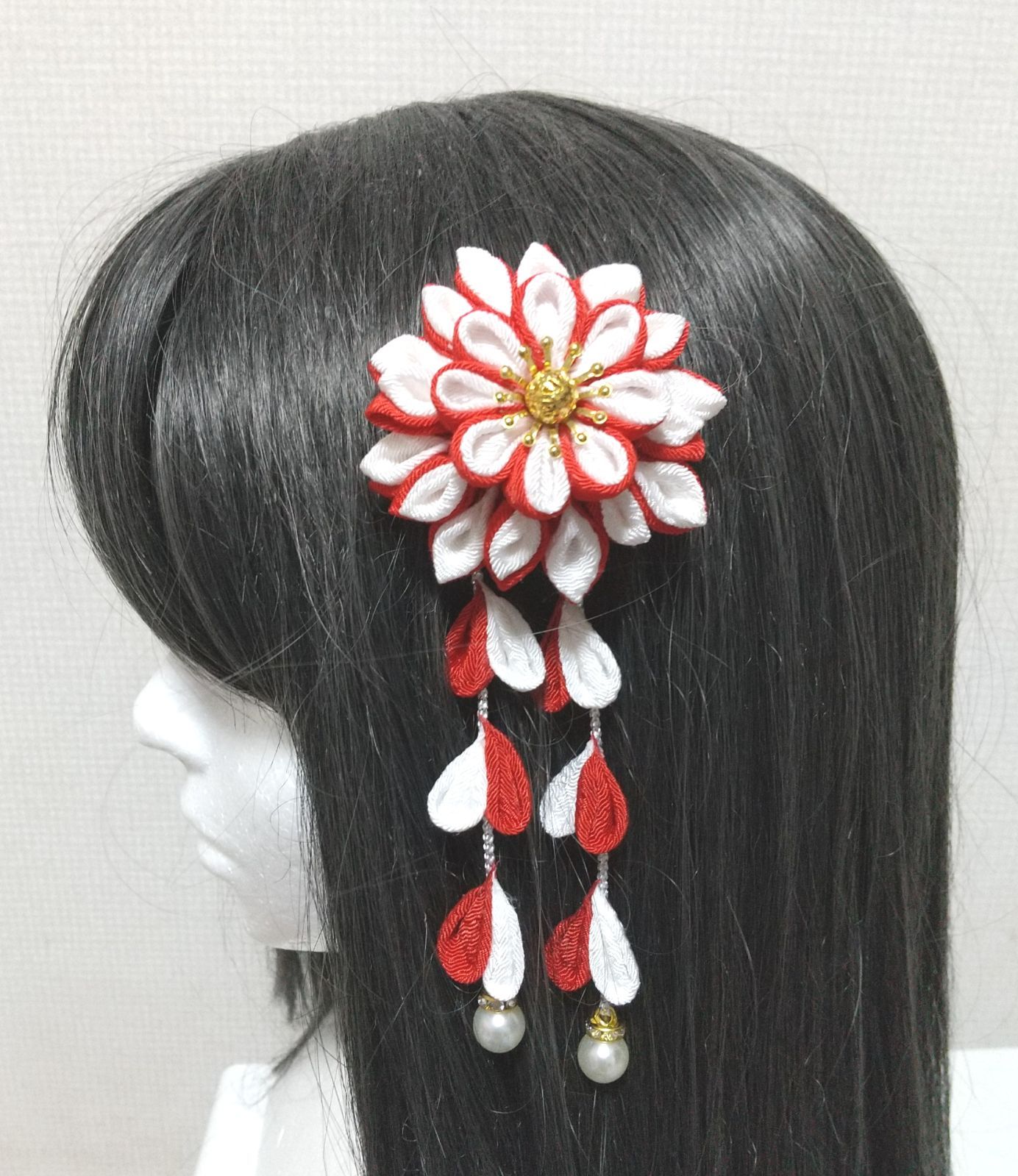髪飾り 髪飾り紅白 髪飾り赤 髪飾り白 成人式 卒業式 七五三