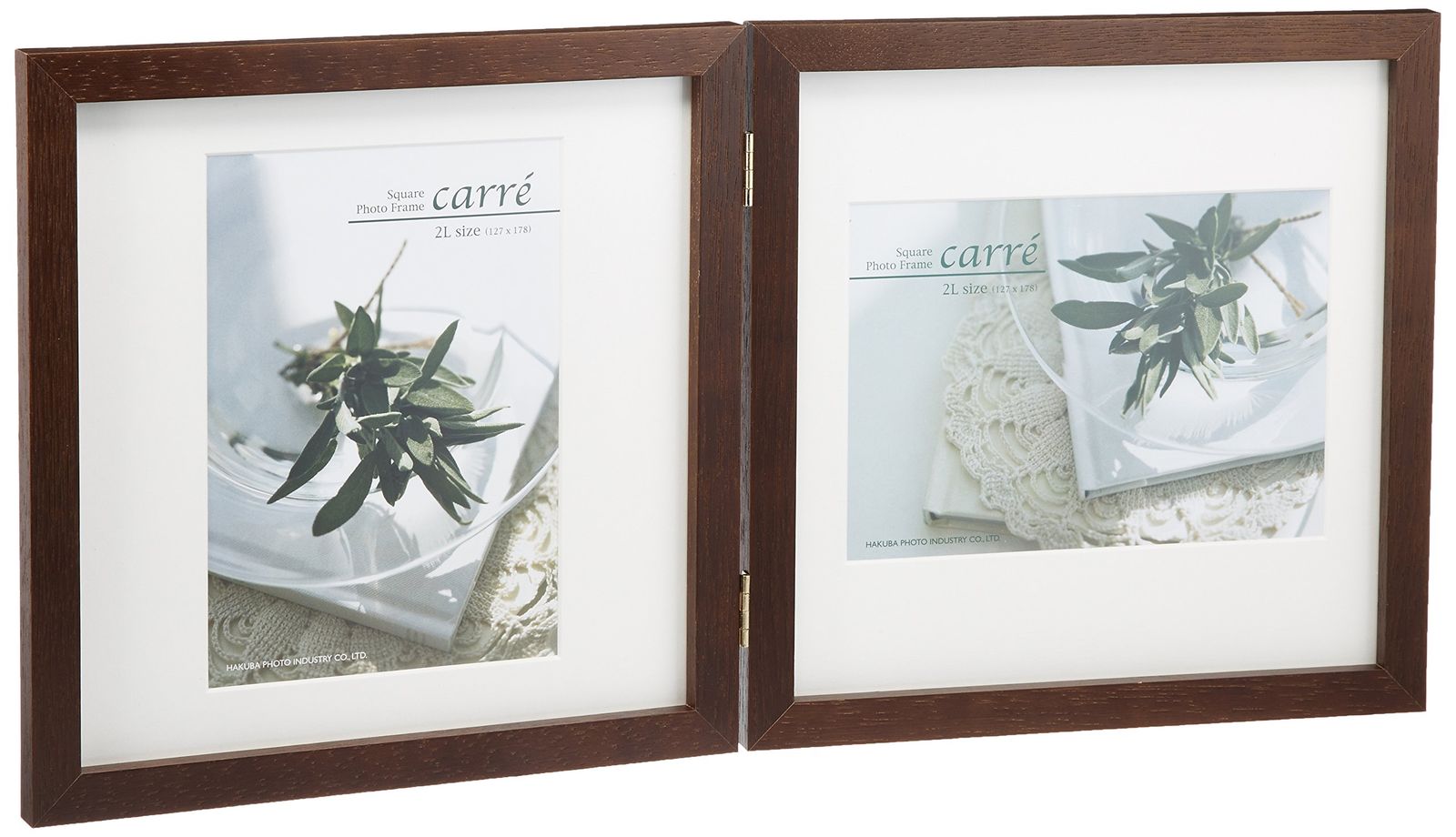 【迅速発送】ハクバ  HAKUBA フォトフレーム スクウェア 木製 額 カレ 2L サイズ 2面 ブラウン FSQCR-BR2L2 軽くて割れないPET板を採用 タテヨコ兼用
