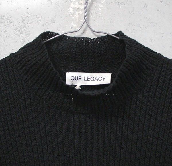 アワーレガシー OUR LEGACY SPRING2022 FUNNEL NECK ハイネック ニット コットン100％ 黒 size48 M2223FR 【66864】