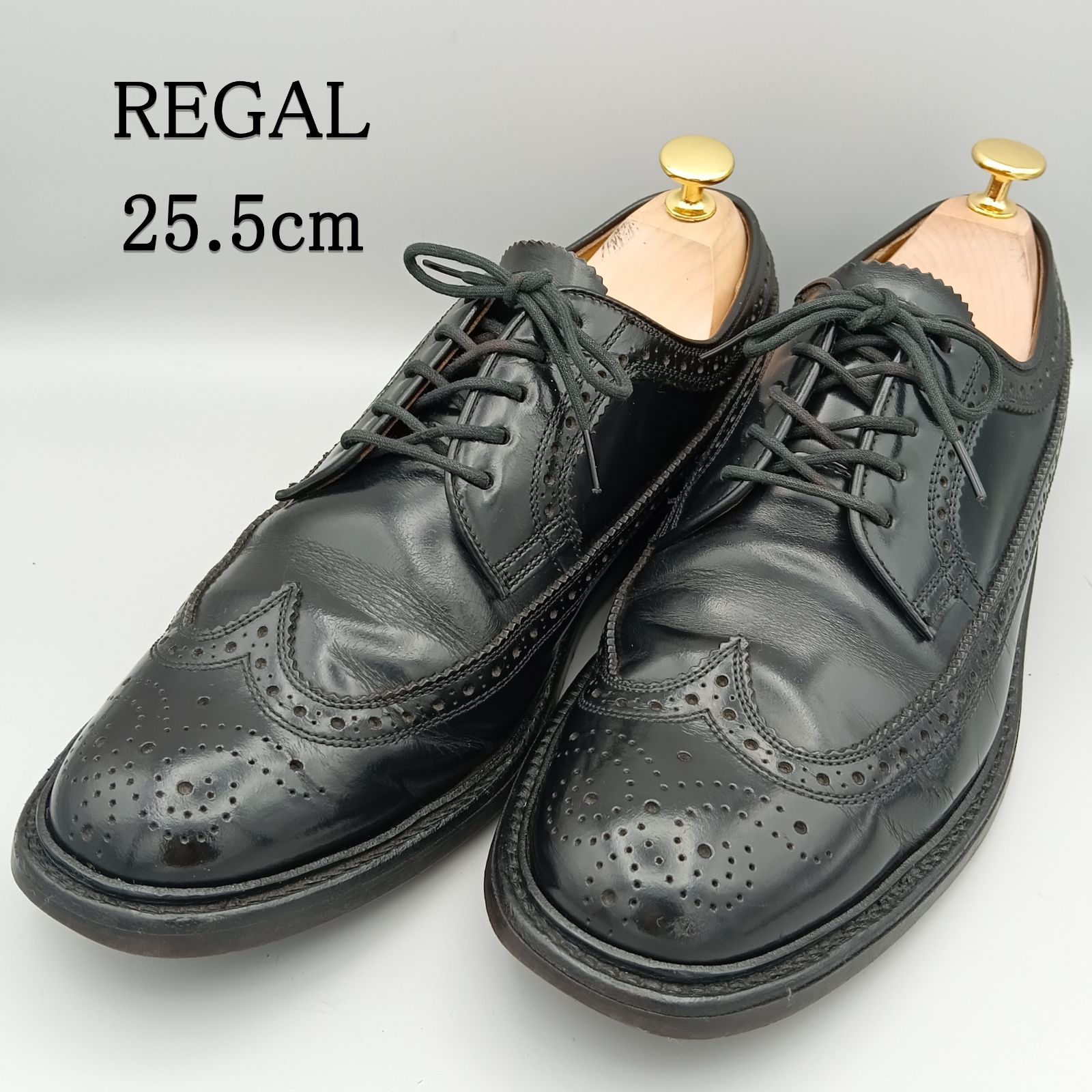 REGAL リーガル ウイングチップ ビジネス 黒 レザー 25.5㎝
