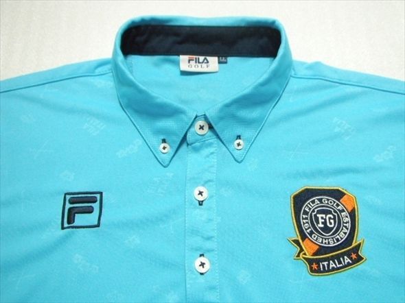 美中古品☆FILA GOLF フィラゴルフ BD 半袖ポロシャツ LLサイズ