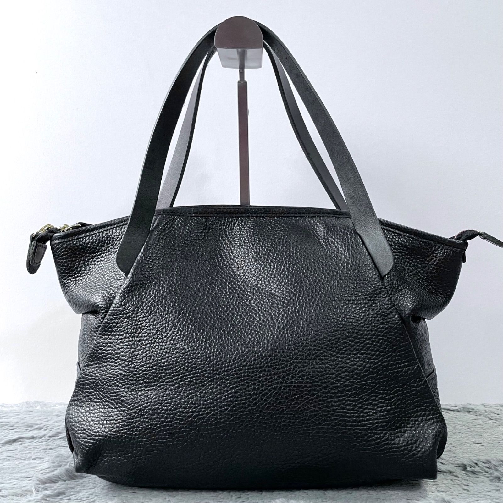 級 Ense エンサ トートバッグ ハンドバッグ ミニ シュリンクレザー シボ革 ブラック 黒 北欧暮らしの道具店