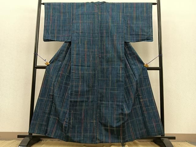 平和屋着物▽上質な紬 単衣 格子柄 正絹 逸品 BAAS7844yc - メルカリ 