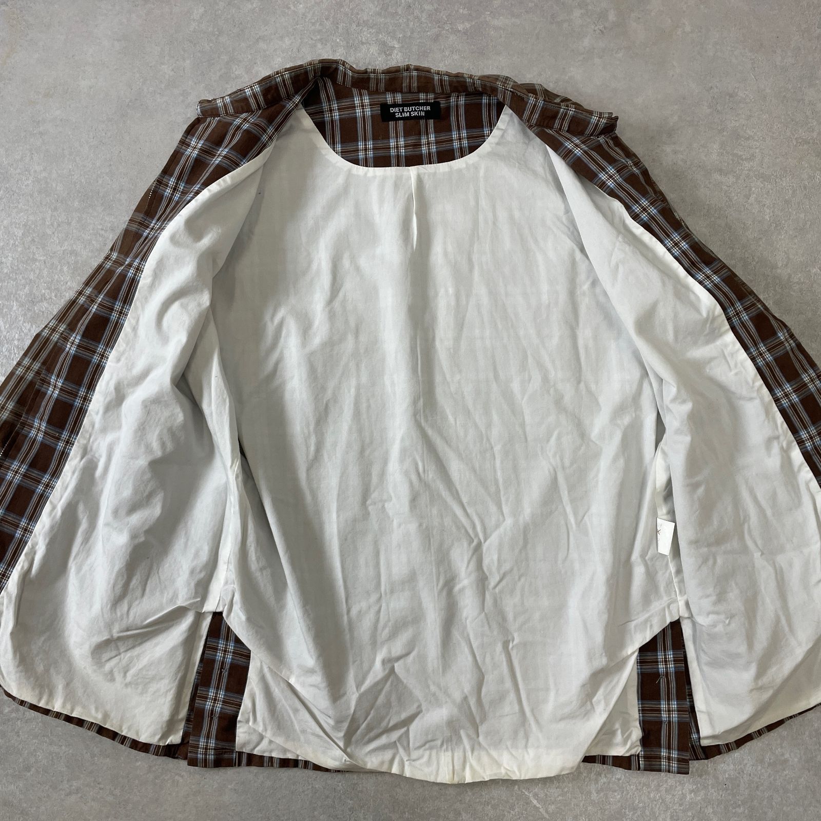 DIET BUTCHER SLIM SKIN チェック柄 スウィングトップ ブルゾン