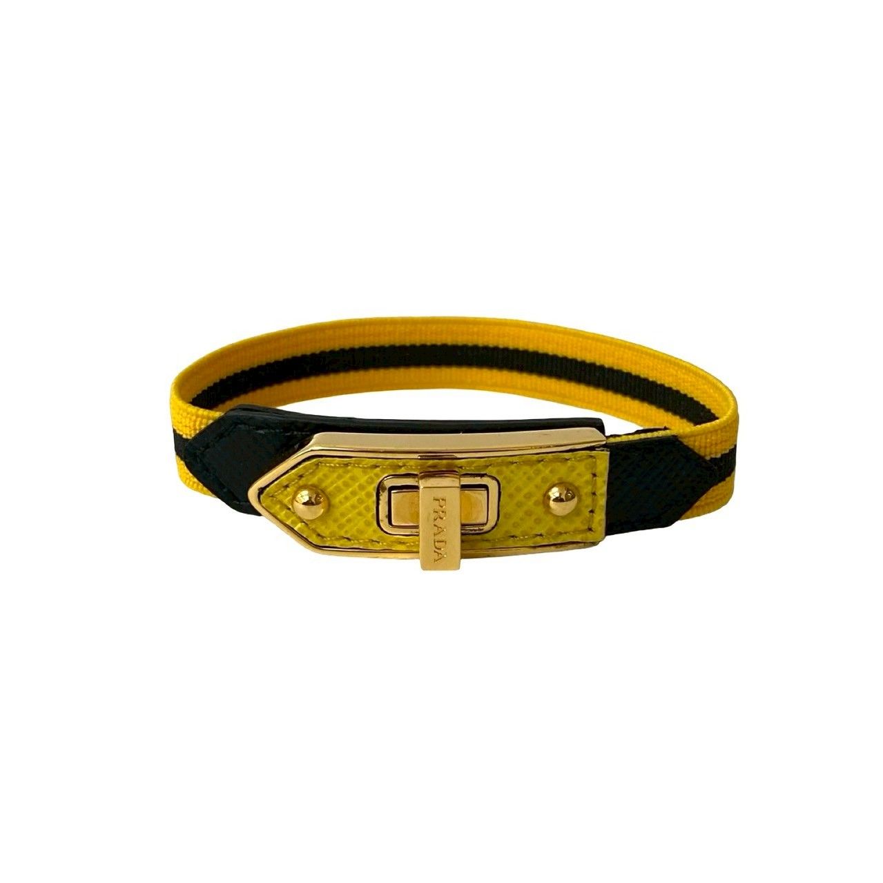 極 美品 保存箱付 PRADA プラダ ターンロック ロゴ 金具