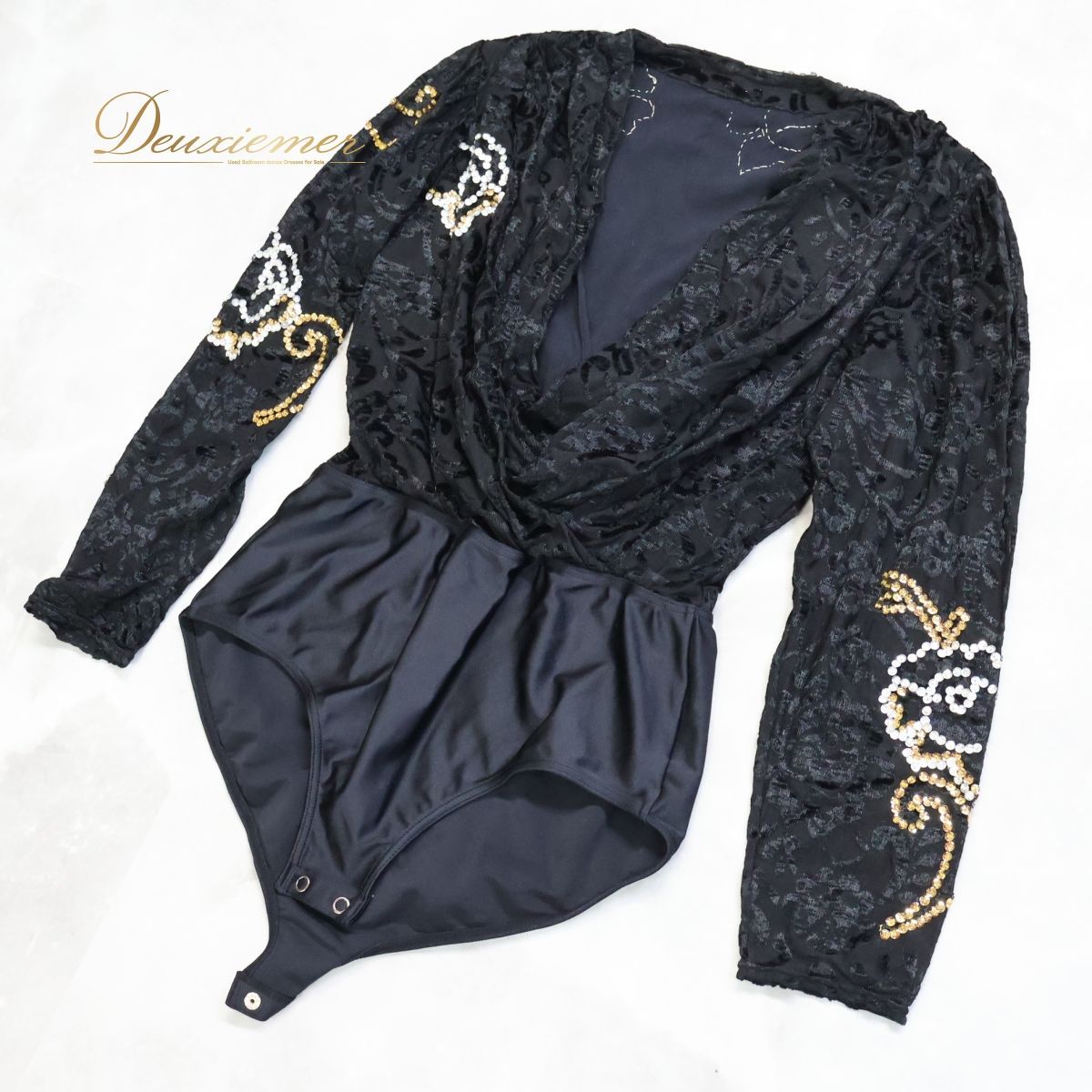 B1623★美品【チャコット】M★黒/レース/トップス☆社交ダンス B1623☆美品【チャコット】M☆黒/レース/トップス☆社交ダンス