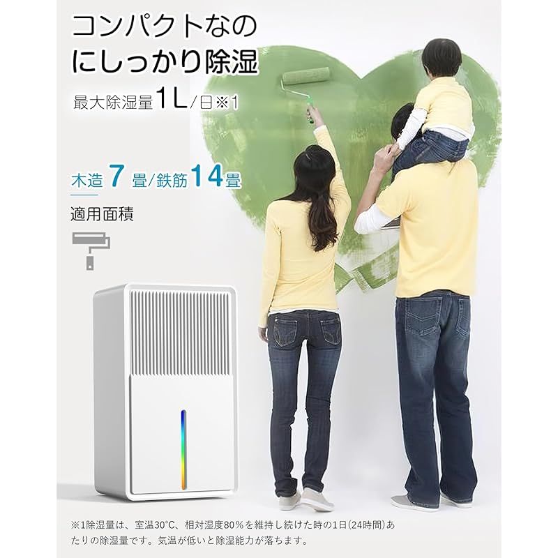 JUUE 除湿機 衣類乾燥除湿機 3L 最大除湿量1L/日 【マイナスイオン 