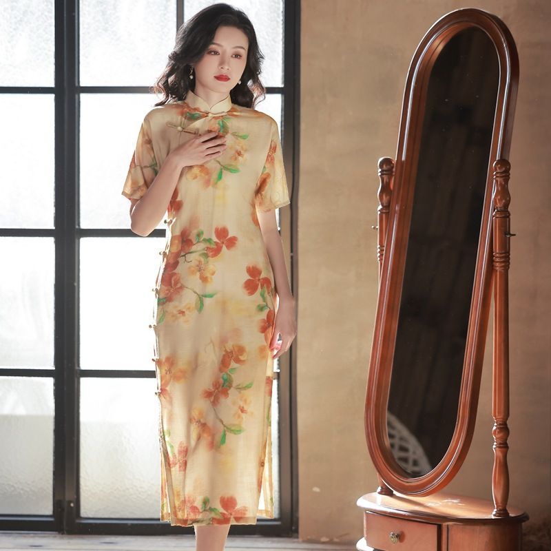 チャイナドレス 全開襟 2023年 春 新作 昔の上海 民国 中華服