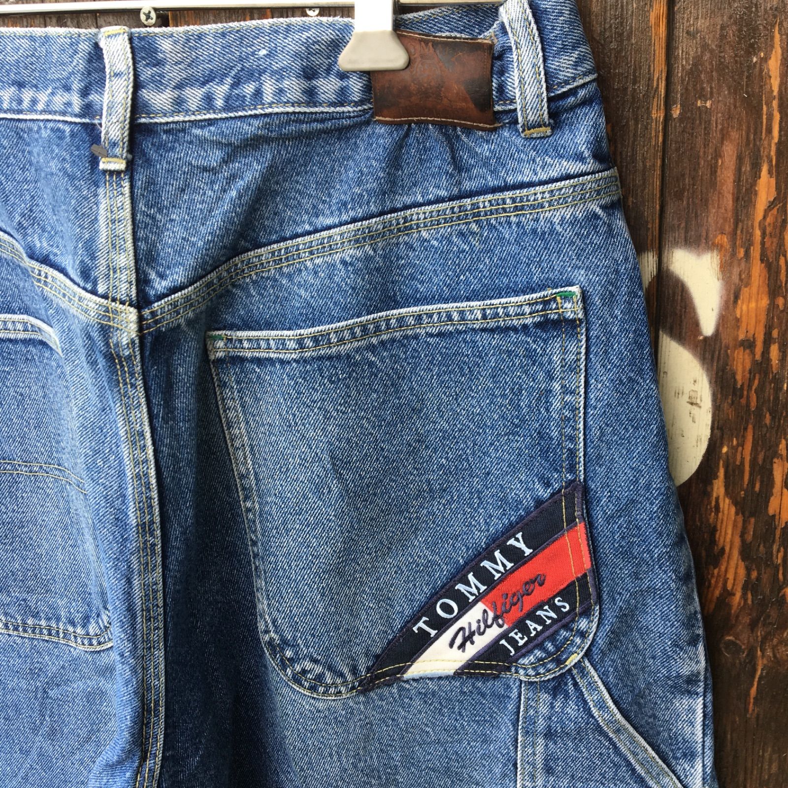 【通信販売】90\'s Tommy Jeans パッチワークデニム ワイドフレア パンツ