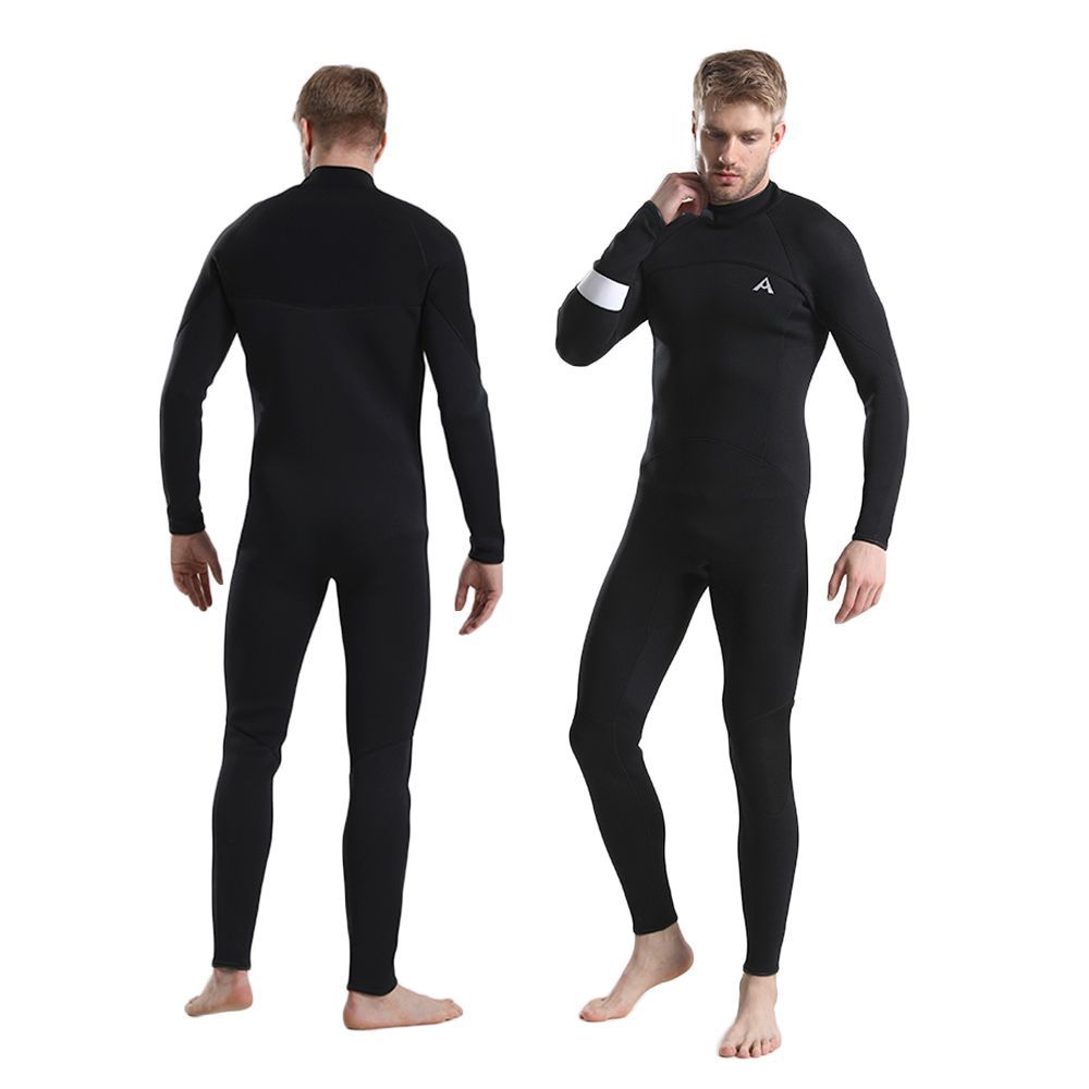 AIRFRIC メンズ ウェットスーツ 3mm フルスーツ ブラック 無地 バックジップ ネオプレーン PSD01