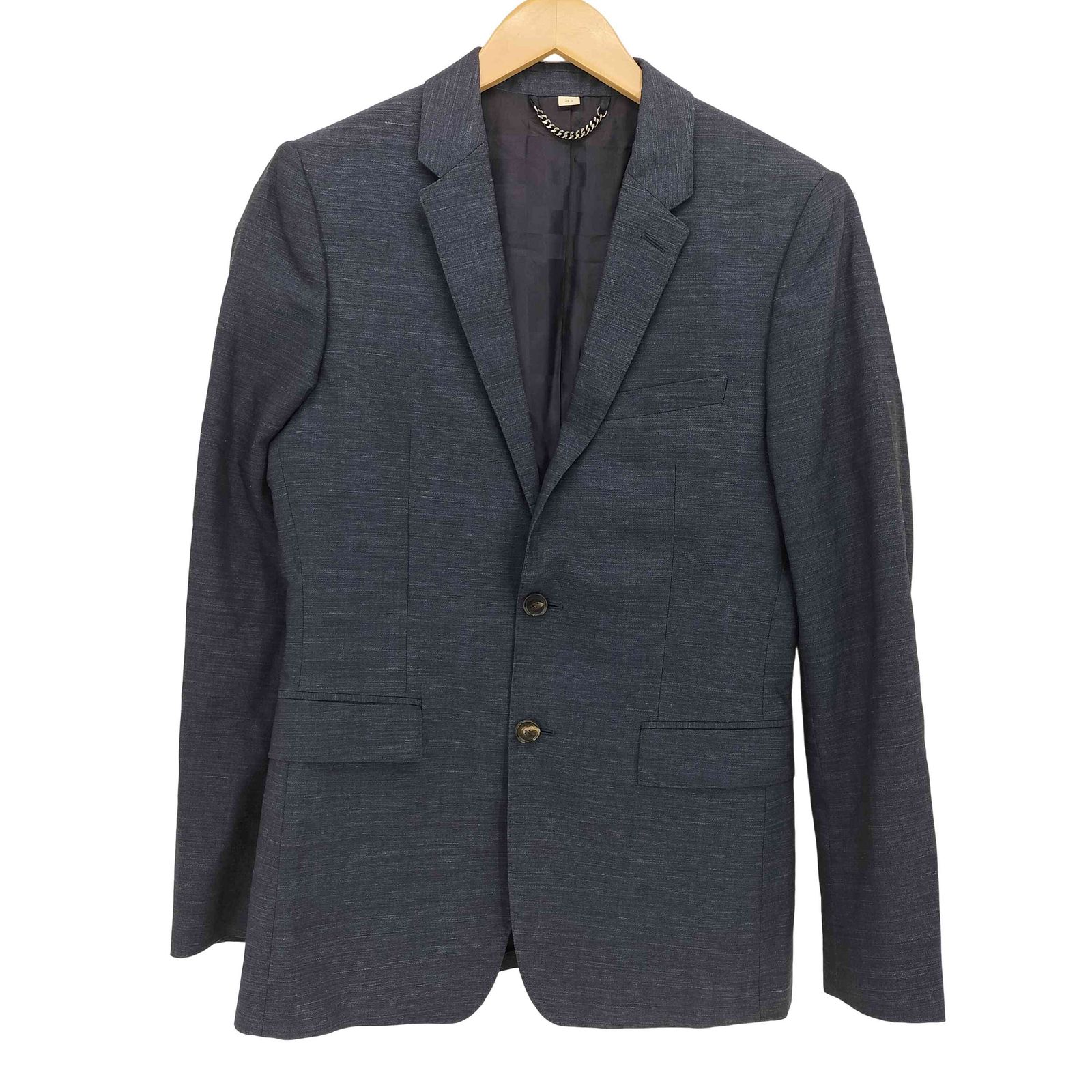 【希少 L 毛麻絹】バーバリーロンドン　テーラードジャケット　紺　 ペンチェック バーバリーロンドン BURBERRY LONDON テーラードジャケット
