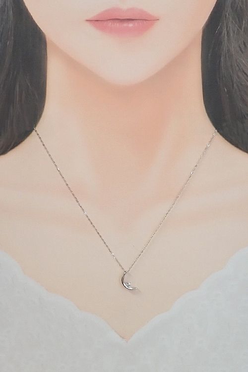 ジーエスティービー ダイヤモンド ネックレス Pt950 GSTV ムーン  