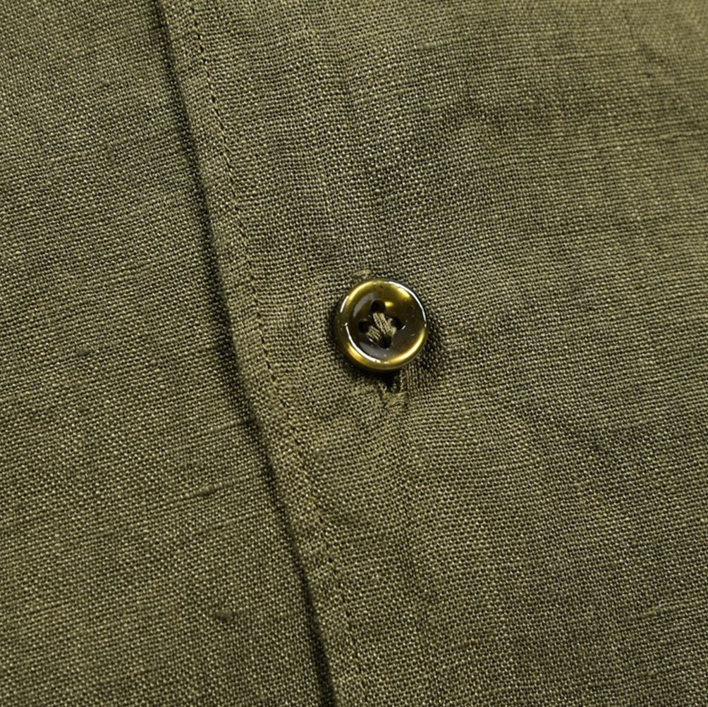 オリアン/VintageSLIMFITリネンシャツカーキグリーン/421129 ORIAN オリアン / Vintage SLIM FIT リネンシャツ カッタウェイ