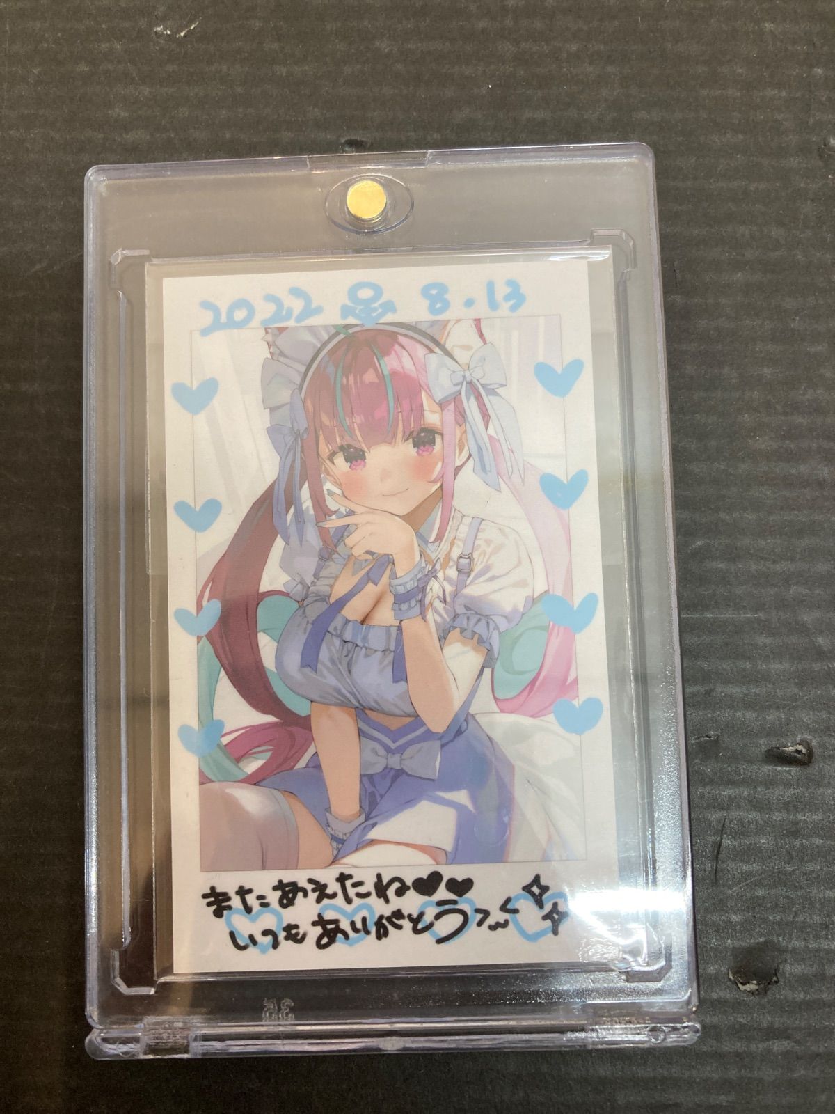 広店 チェキ風カード 湊あくあ まかろん大帝 がおう 718-1586
