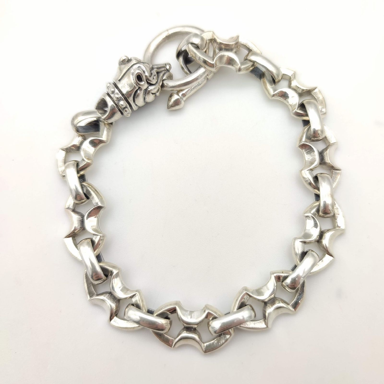 美品】シルバーチェーンブレスレット パンサートグル シルバー925 