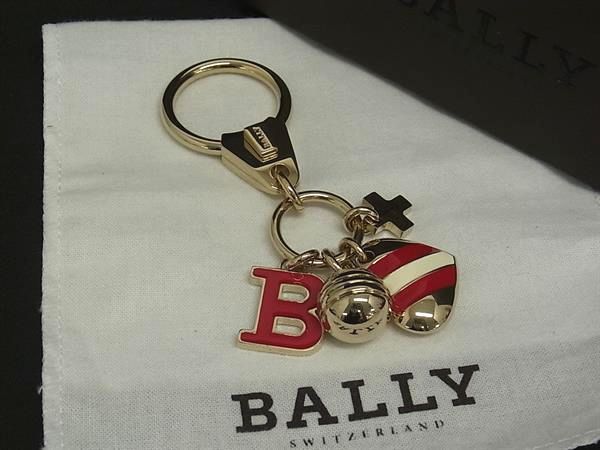 BALLY バリー ハート キーホルダー キーリング チャーム レディース ゴールド系×レッド系 FE8151