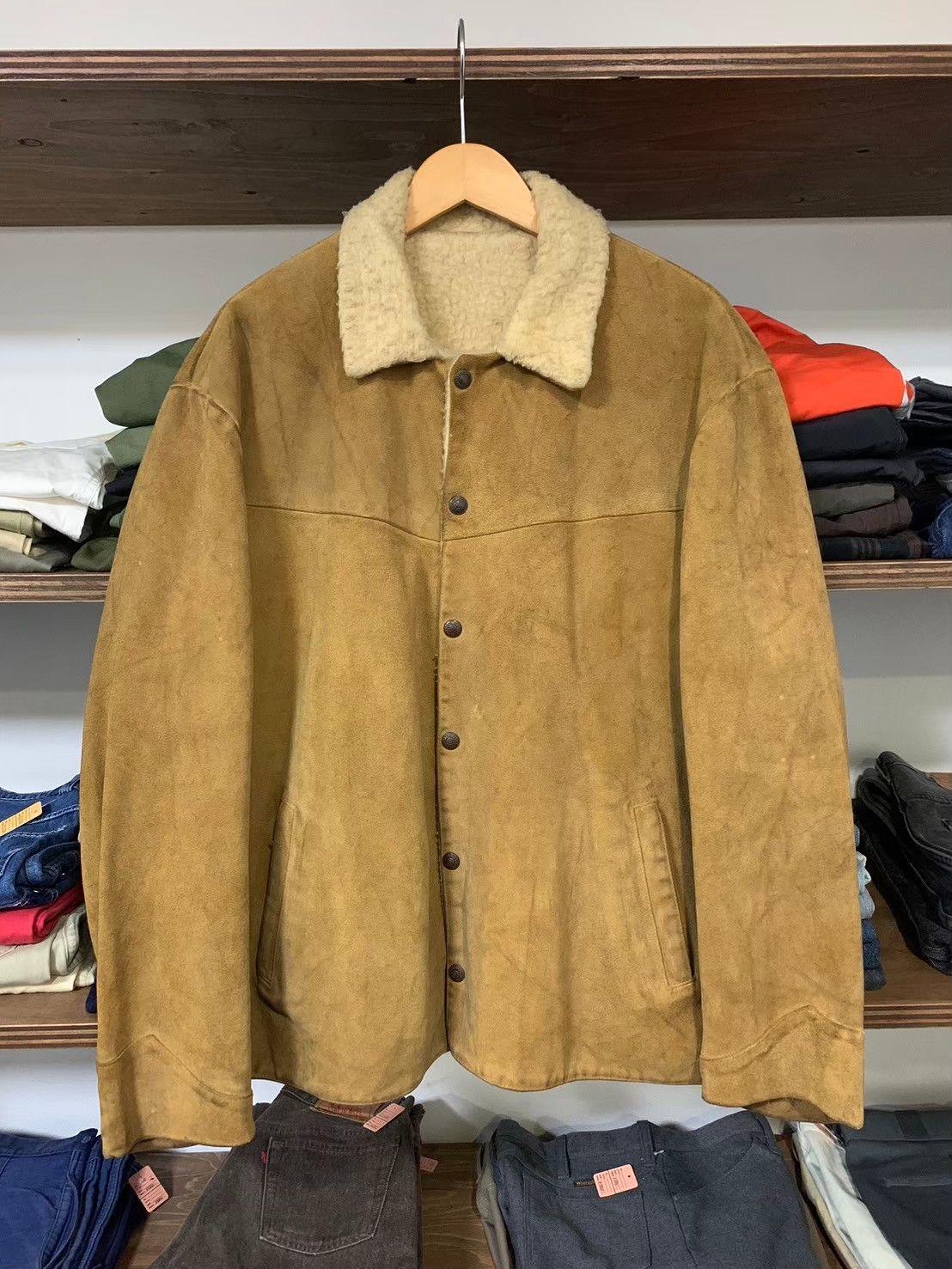 50s LEVIS スウェード レザー ボア ジャケット