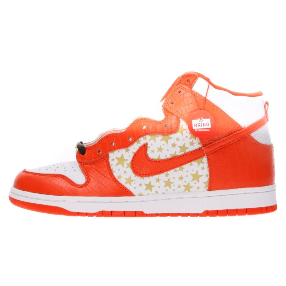 NIKE SB (ナイキエスビー) × Supreme DUNK HIGH ORANGE STARS シュプリーム ダンク オレンジスター  ハイカットスニーカー US10.5/28.5cm オレンジ/ホワイト 307385-181 - メルカリ